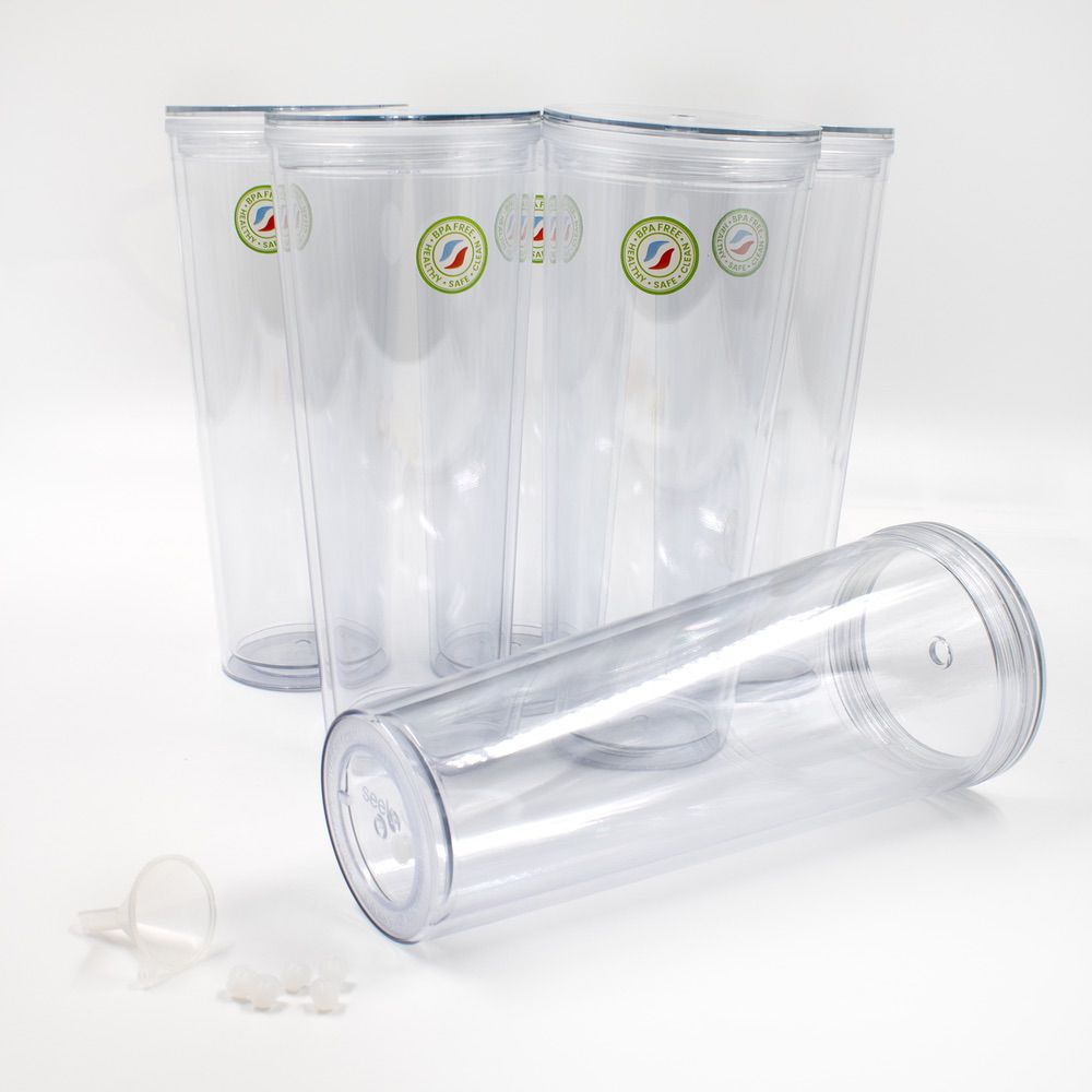 Vaso DIY transparent de acrílico 25 oz - 6 pzs